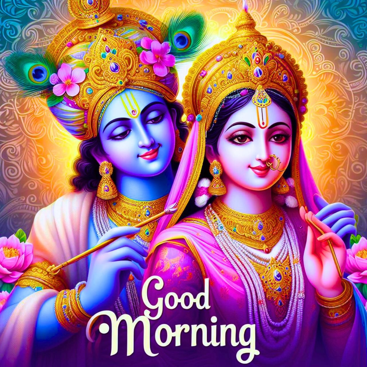 629 Radha Krishna Good Morning Images, SMS, Wishes FREE